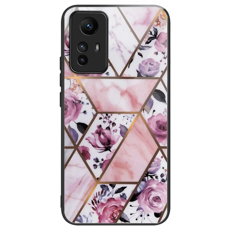 For Xiaomi Redmi Note 12S 4G Phone Case TPU Frame Tempered Glass+PC Back Cover