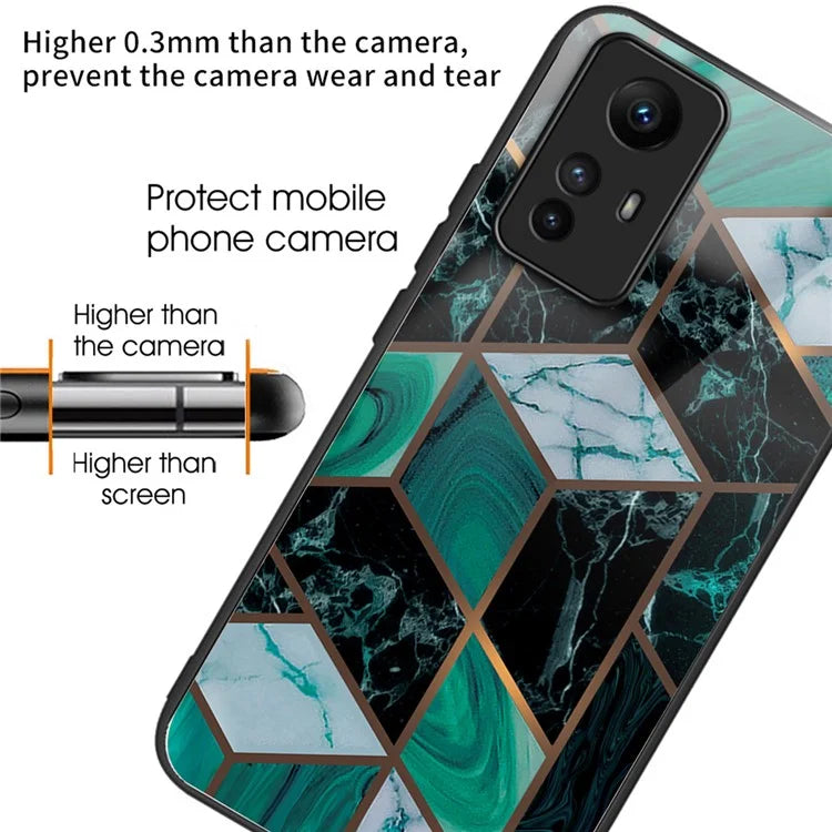 For Xiaomi Redmi Note 12S 4G Phone Case TPU Frame Tempered Glass+PC Back Cover