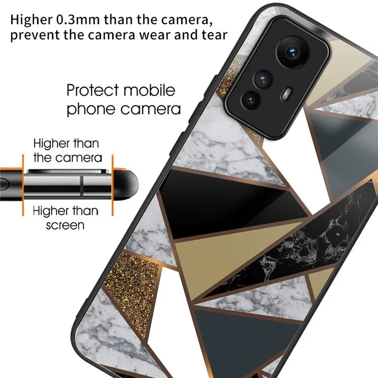 For Xiaomi Redmi Note 12S 4G Phone Case TPU Frame Tempered Glass+PC Back Cover