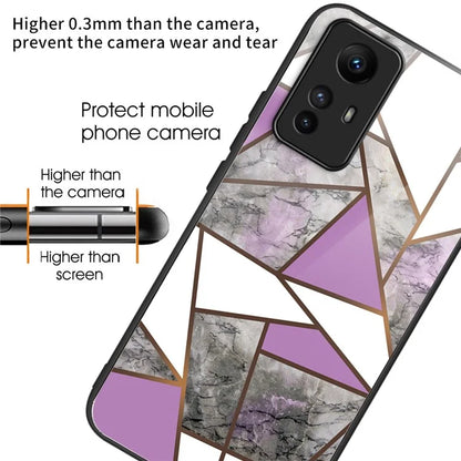 For Xiaomi Redmi Note 12S 4G Phone Case TPU Frame Tempered Glass+PC Back Cover