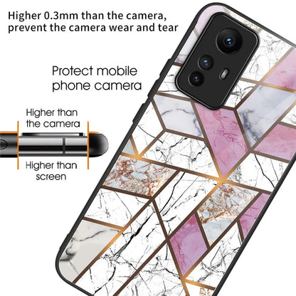For Xiaomi Redmi Note 12S 4G Phone Case TPU Frame Tempered Glass+PC Back Cover