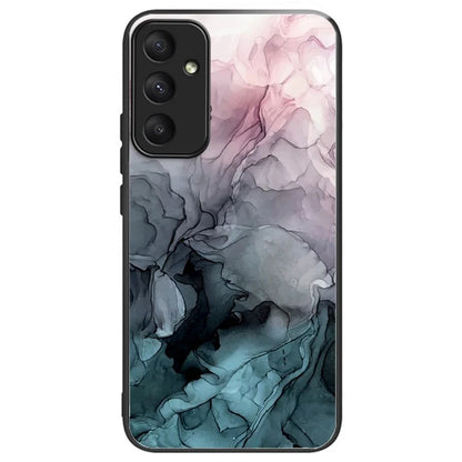For Samsung Galaxy A55 5G Tempered Glass+PC+TPU Case Marble Pattern Phone Cover