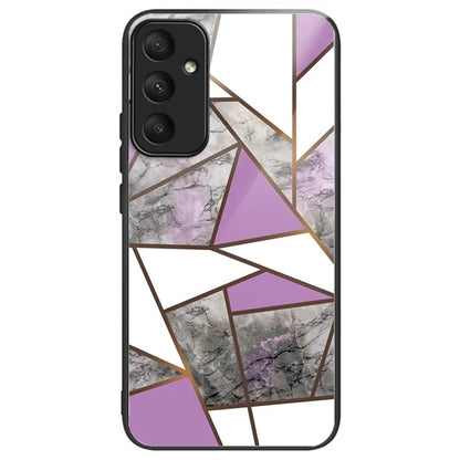 For Samsung Galaxy A55 5G Tempered Glass+PC+TPU Case Marble Pattern Phone Cover