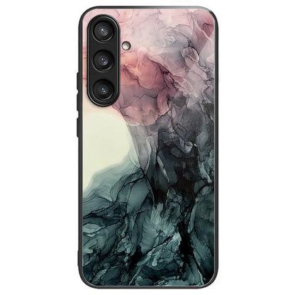 For Samsung Galaxy S24 Case Marble Pattern Tempered Glass+PC+TPU Phone Cover