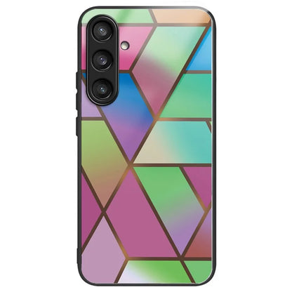For Samsung Galaxy S24 Case Marble Pattern Tempered Glass+PC+TPU Phone Cover