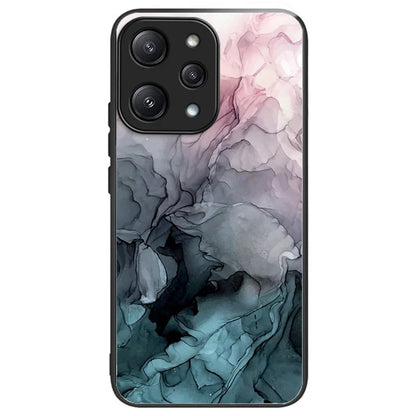 For Xiaomi Redmi 12 5G (Global) / Poco M6 Pro 5G Phone Case Marble Pattern Tempered Glass Back Cover