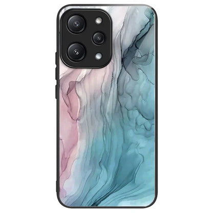 For Xiaomi Redmi 12 5G (Global) / Poco M6 Pro 5G Phone Case Marble Pattern Tempered Glass Back Cover