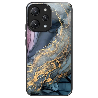 For Xiaomi Redmi 12 5G (Global) / Poco M6 Pro 5G Phone Case Marble Pattern Tempered Glass Back Cover