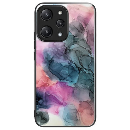 For Xiaomi Redmi 12 5G (Global) / Poco M6 Pro 5G Phone Case Marble Pattern Tempered Glass Back Cover