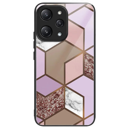 For Xiaomi Redmi 12 5G (Global) / Poco M6 Pro 5G Phone Case Marble Pattern Tempered Glass Back Cover