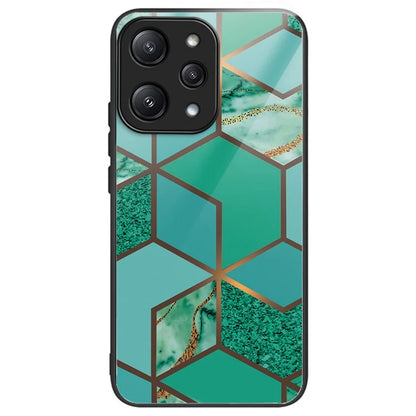 For Xiaomi Redmi 12 5G (Global) / Poco M6 Pro 5G Phone Case Marble Pattern Tempered Glass Back Cover