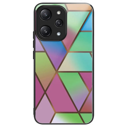 For Xiaomi Redmi 12 5G (Global) / Poco M6 Pro 5G Phone Case Marble Pattern Tempered Glass Back Cover