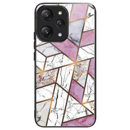 For Xiaomi Redmi 12 5G (Global) / Poco M6 Pro 5G Phone Case Marble Pattern Tempered Glass Back Cover