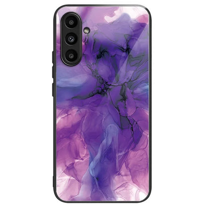 For Samsung Galaxy A54 5G Case Abstract Marble Pattern Design Tempered Glass Phone Cover
