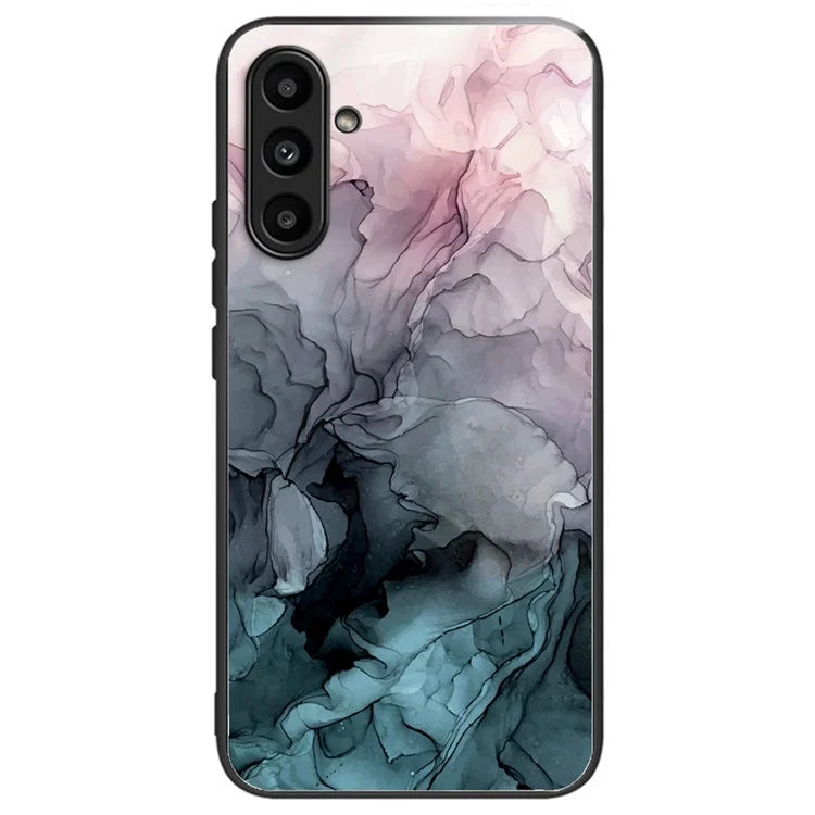 For Samsung Galaxy A54 5G Case Abstract Marble Pattern Design Tempered Glass Phone Cover