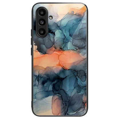 For Samsung Galaxy A54 5G Case Abstract Marble Pattern Design Tempered Glass Phone Cover