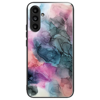 For Samsung Galaxy A54 5G Case Abstract Marble Pattern Design Tempered Glass Phone Cover