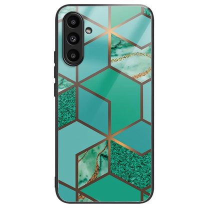 For Samsung Galaxy A54 5G Case Abstract Marble Pattern Design Tempered Glass Phone Cover