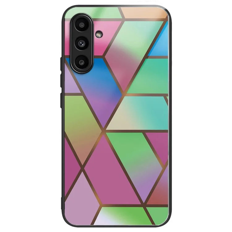 For Samsung Galaxy A54 5G Case Abstract Marble Pattern Design Tempered Glass Phone Cover