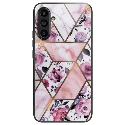 For Samsung Galaxy A54 5G Case Abstract Marble Pattern Design Tempered Glass Phone Cover