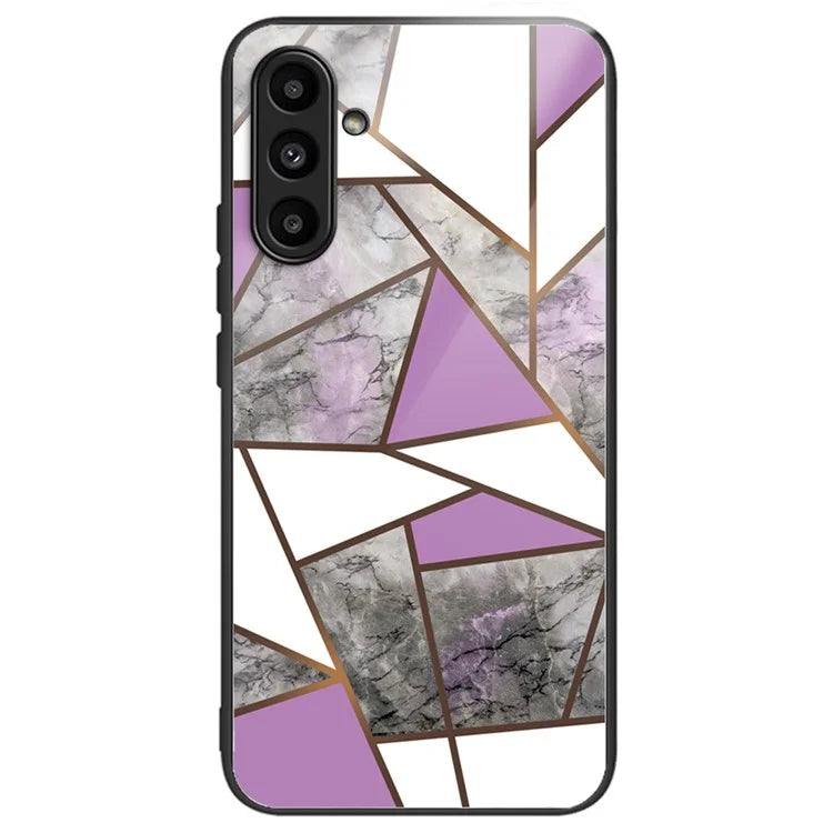 For Samsung Galaxy A54 5G Case Abstract Marble Pattern Design Tempered Glass Phone Cover