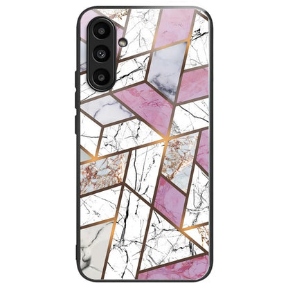 For Samsung Galaxy A54 5G Case Abstract Marble Pattern Design Tempered Glass Phone Cover