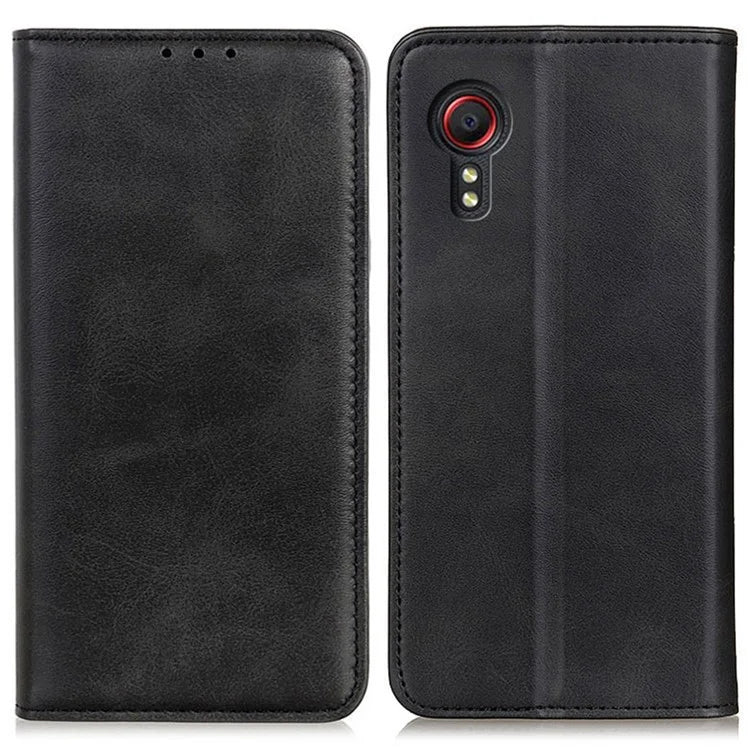 For Samsung Galaxy Xcover 7 Split Leather Case Wallet Phone Cover Magnetic Closing