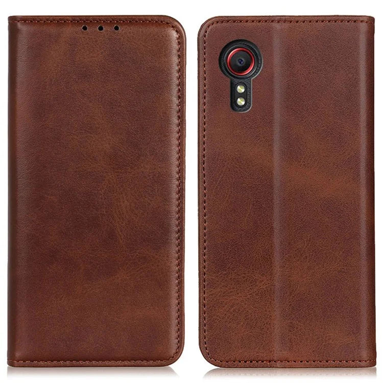 For Samsung Galaxy Xcover 7 Split Leather Case Wallet Phone Cover Magnetic Closing