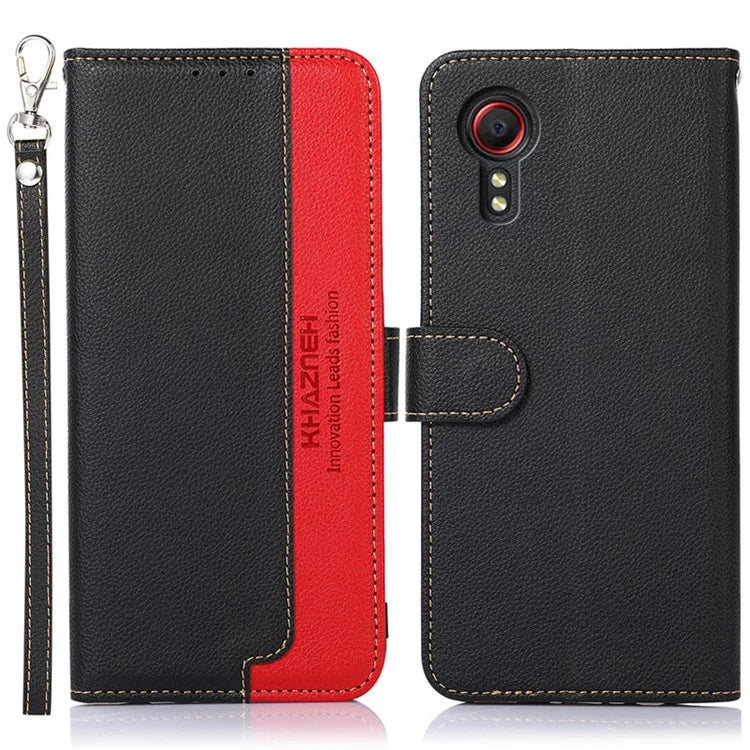 KHAZNEH For Samsung Galaxy Xcover 7 Leather Phone Case RFID Blocking Wallet