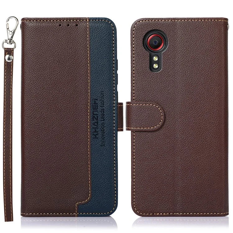 KHAZNEH For Samsung Galaxy Xcover 7 Leather Phone Case RFID Blocking Wallet