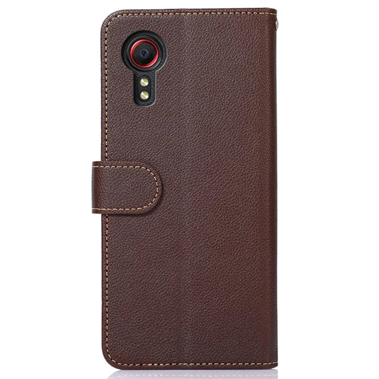 KHAZNEH For Samsung Galaxy Xcover 7 Leather Phone Case RFID Blocking Wallet