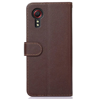 KHAZNEH For Samsung Galaxy Xcover 7 Leather Phone Case RFID Blocking Wallet