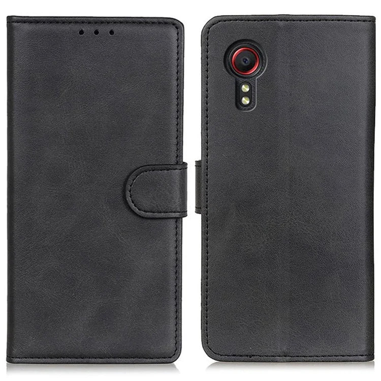 For Samsung Galaxy Xcover 7 Cowhide Texture Leather Case with Wallet Stand