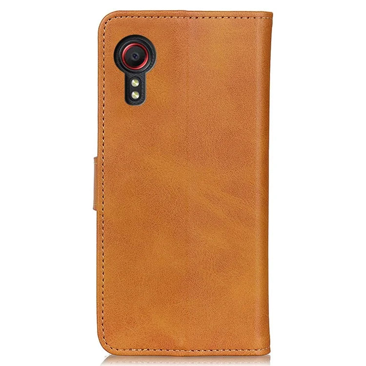 For Samsung Galaxy Xcover 7 Cowhide Texture Leather Case with Wallet Stand