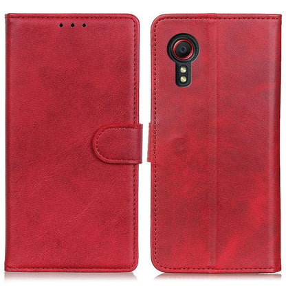 For Samsung Galaxy Xcover 7 Cowhide Texture Leather Case with Wallet Stand