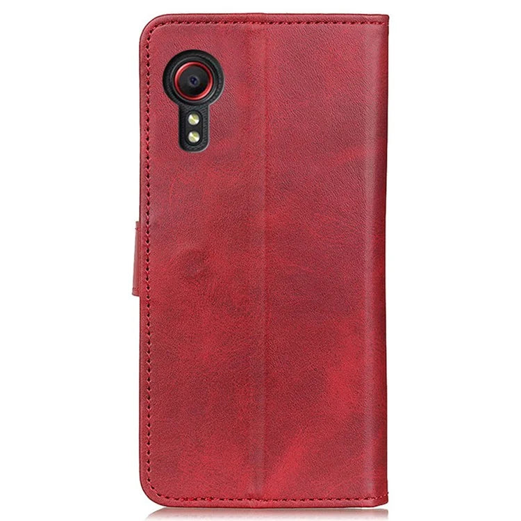 For Samsung Galaxy Xcover 7 Cowhide Texture Leather Case with Wallet Stand