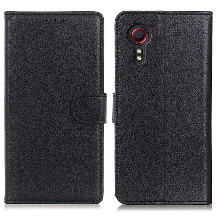For Samsung Galaxy Xcover 7 Leather Case Classic Lychee Texture Phone Wallet Cover