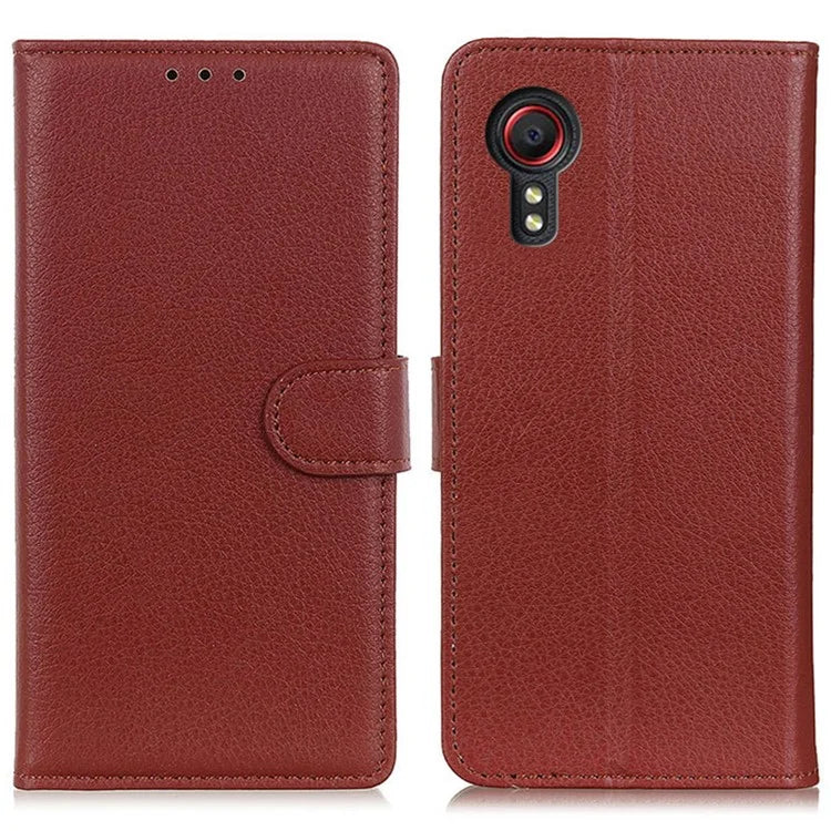 For Samsung Galaxy Xcover 7 Leather Case Classic Lychee Texture Phone Wallet Cover