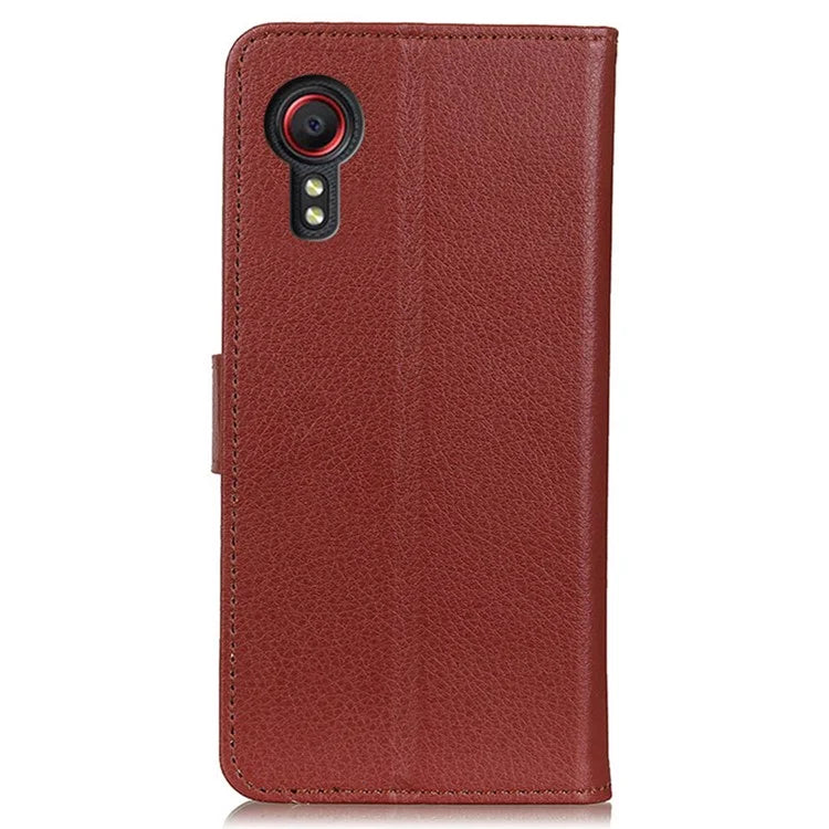 For Samsung Galaxy Xcover 7 Leather Case Classic Lychee Texture Phone Wallet Cover
