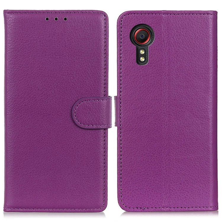 For Samsung Galaxy Xcover 7 Leather Case Classic Lychee Texture Phone Wallet Cover