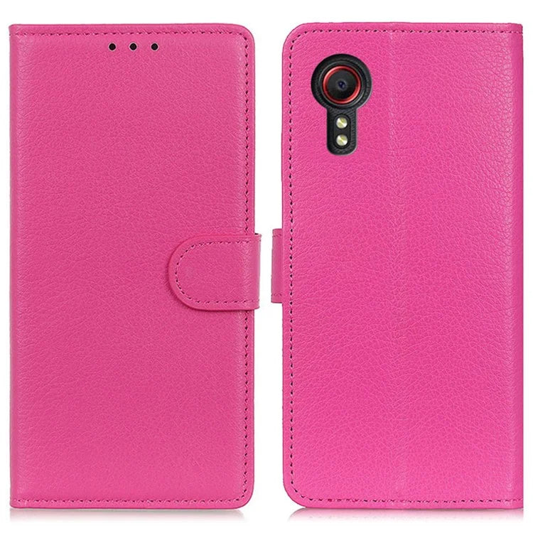 For Samsung Galaxy Xcover 7 Leather Case Classic Lychee Texture Phone Wallet Cover