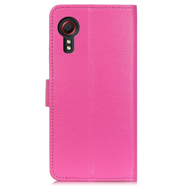 For Samsung Galaxy Xcover 7 Leather Case Classic Lychee Texture Phone Wallet Cover