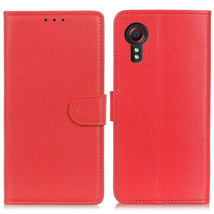 For Samsung Galaxy Xcover 7 Leather Case Classic Lychee Texture Phone Wallet Cover