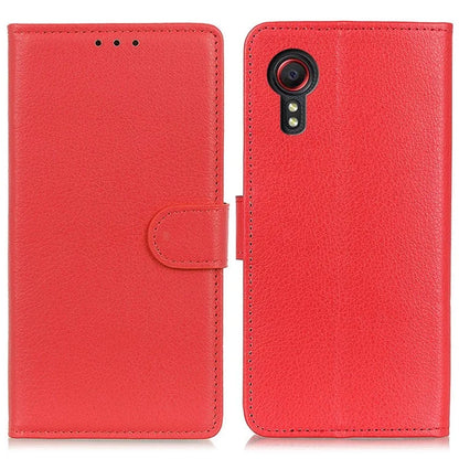 For Samsung Galaxy Xcover 7 Leather Case Classic Lychee Texture Phone Wallet Cover