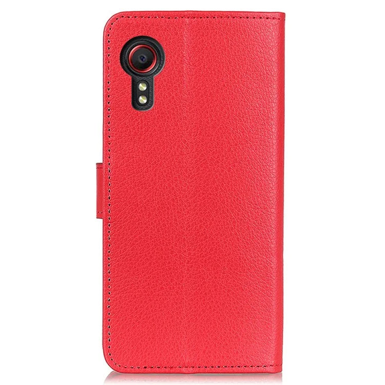 For Samsung Galaxy Xcover 7 Leather Case Classic Lychee Texture Phone Wallet Cover