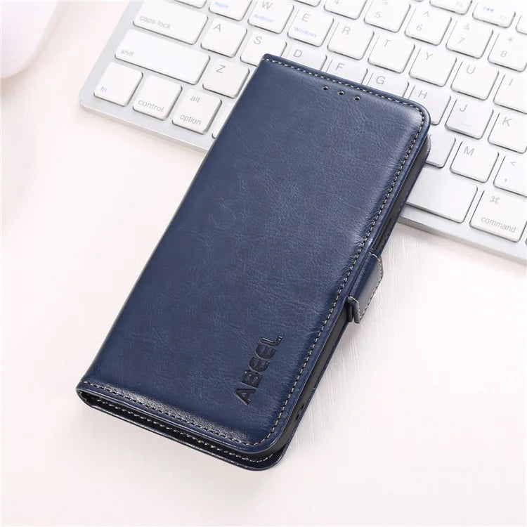 ABEEL For Xiaomi Redmi Note 13R Pro 5G Leather Case Wallet Cover Crazy Horse Texture