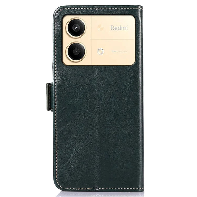 ABEEL For Xiaomi Redmi Note 13R Pro 5G Leather Case Wallet Cover Crazy Horse Texture