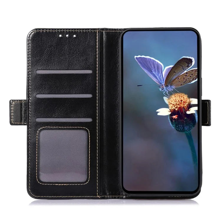 ABEEL For Xiaomi Redmi Note 13R Pro 5G Leather Case Wallet Cover Crazy Horse Texture