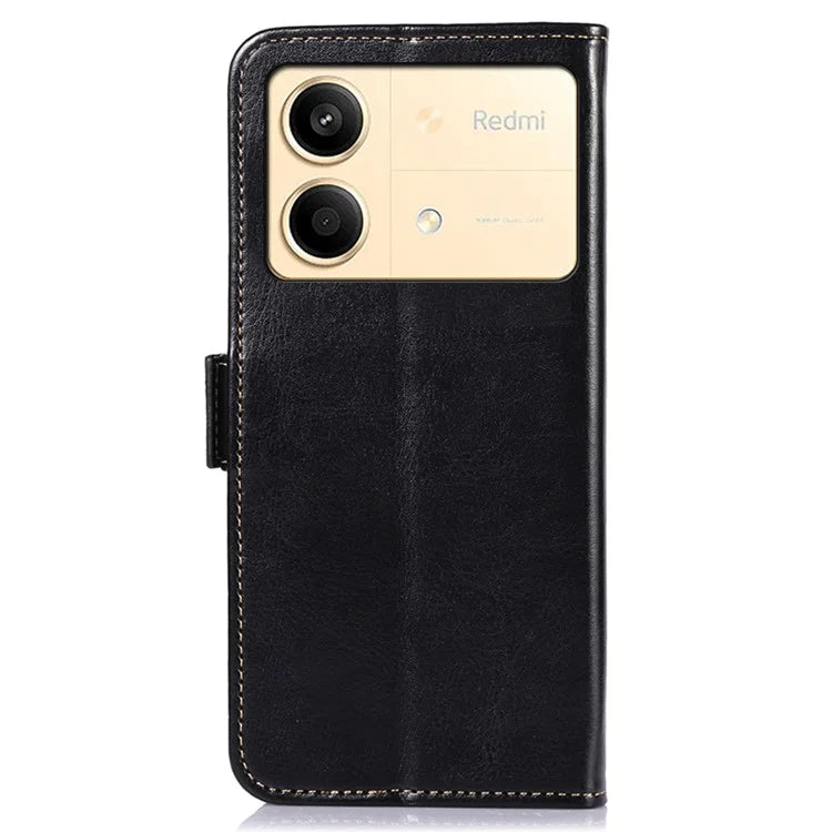 ABEEL For Xiaomi Redmi Note 13R Pro 5G Leather Case Wallet Cover Crazy Horse Texture