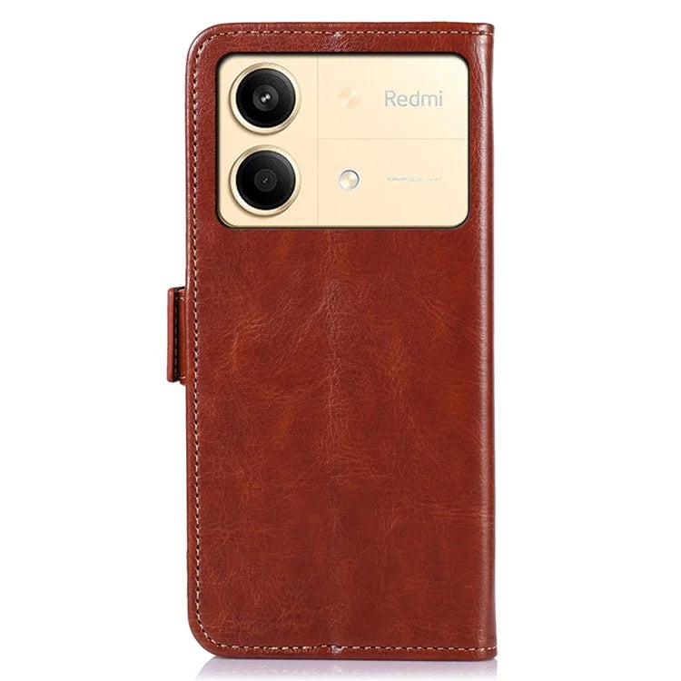 ABEEL For Xiaomi Redmi Note 13R Pro 5G Leather Case Wallet Cover Crazy Horse Texture